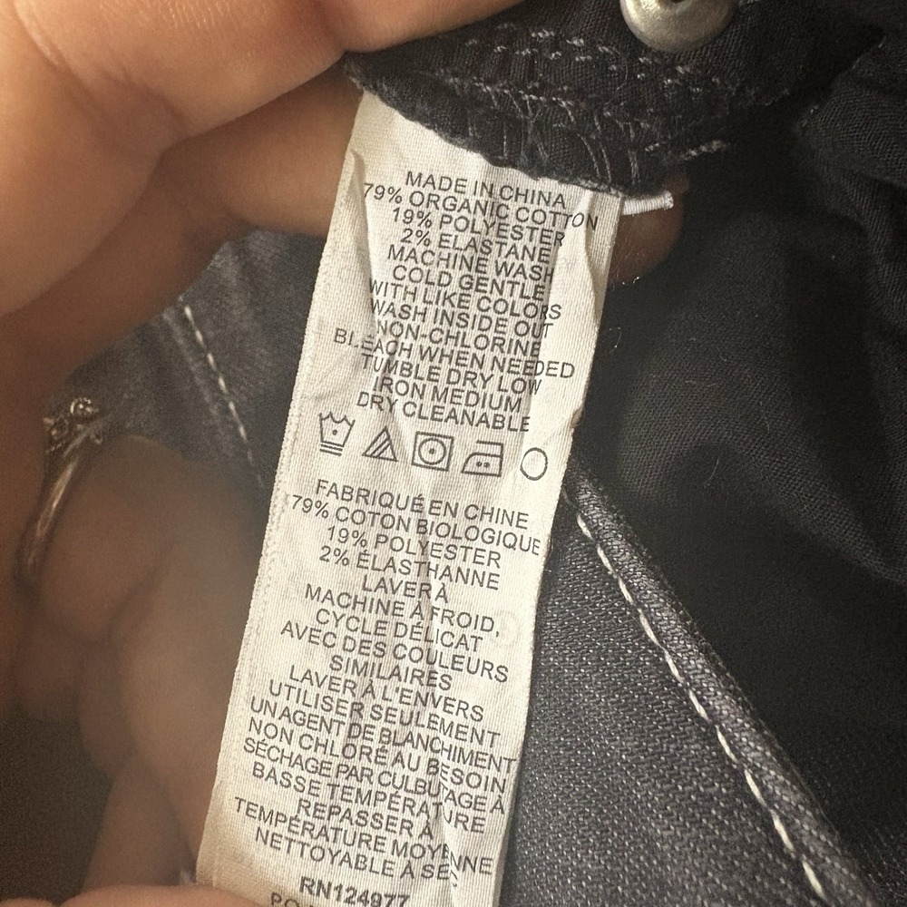 Prana Jeans Womens 6/26 TALL Washed Out Black Kayla Slim Straight Organic Cotton - Picture 7 of 9